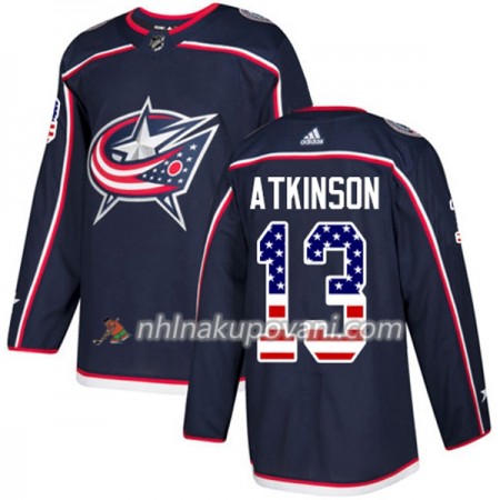Blue Jackets Dresy Cam Atkinson 13 2017-2018 USA Flag Fashion Modrá Adidas Authentic - Pánské